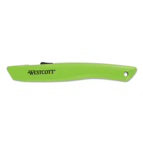Westcott® Safety Ceramic Blade Box Cutter, 0.5" Blade, 6.15" Plastic Handle, Green