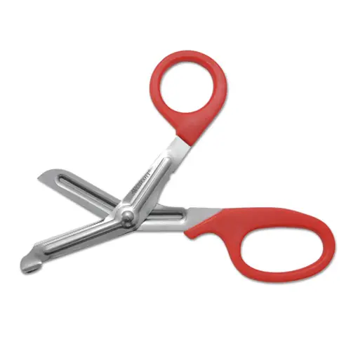 Westcott® Stainless Steel Office Snips, 7" Long, 1.75" Cut Length, Crane-Style Red Handle