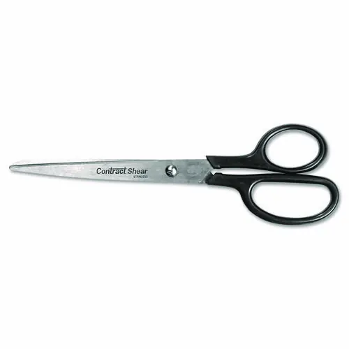 Westcott® Straight Contract Scissors, 8" Long, 3" Cut Length, Straight Black Handle