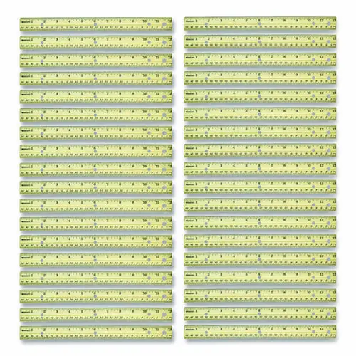 Westcott® Three-Hole Punched Wood Ruler, Standard/Metric, 12" (30 cm) Long, Natural Wood, 36/Box