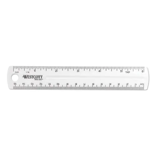 Westcott® Transparent Shatter-Resistant Plastic Ruler