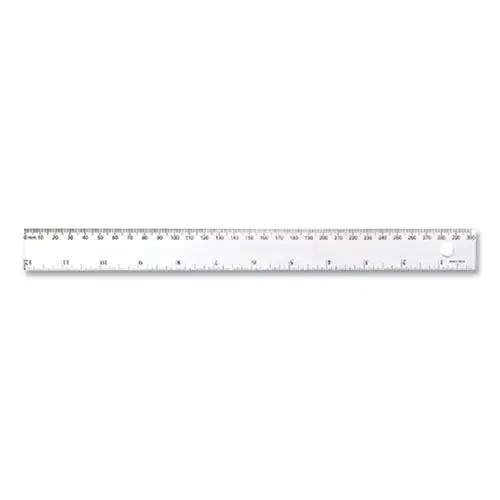Westcott® Transparent Shatter-Resistant Plastic Ruler, Standard/Metric, 12" Long, Clear