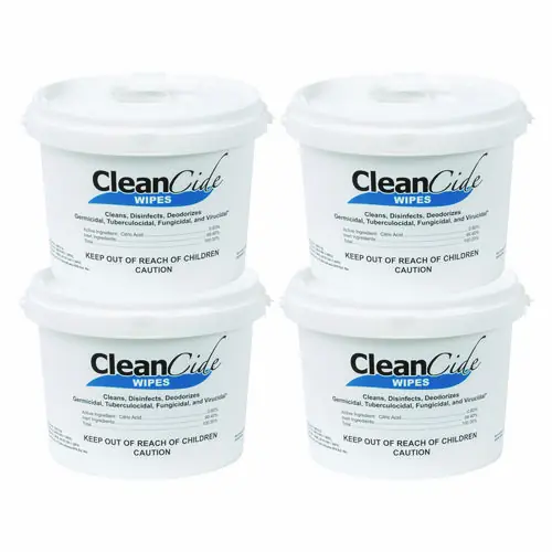 Wexford Labs CleanCide Disinfecting Wipes, Fresh Scent, White, 400 Wipes per Tub, 4 Tubs per Carton