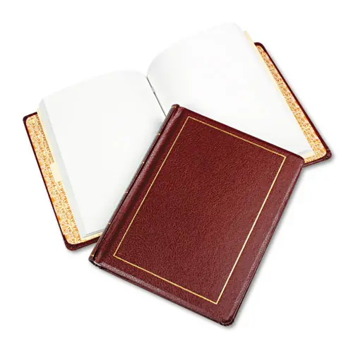 Wilson Jones® Looseleaf Corporation Minute Book, 1-Subject, Unruled, Red/Gold Cover, 250 Sheets, 11 x 8.5 Inches