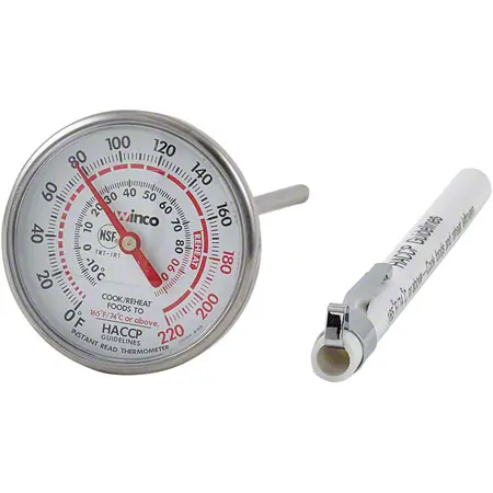 Winco® Instant Read Thermometer w/Sleeve & Built-In Clip