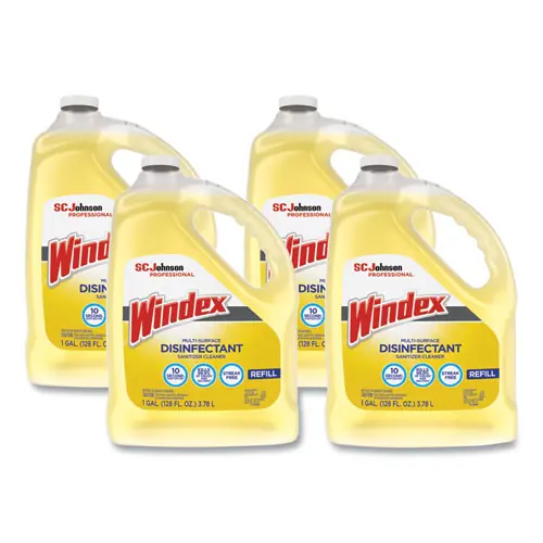 Windex® Multi-Surface Disinfectant Cleaner, Citrus Scent, 1 Gallon Bottle, 4/Carton