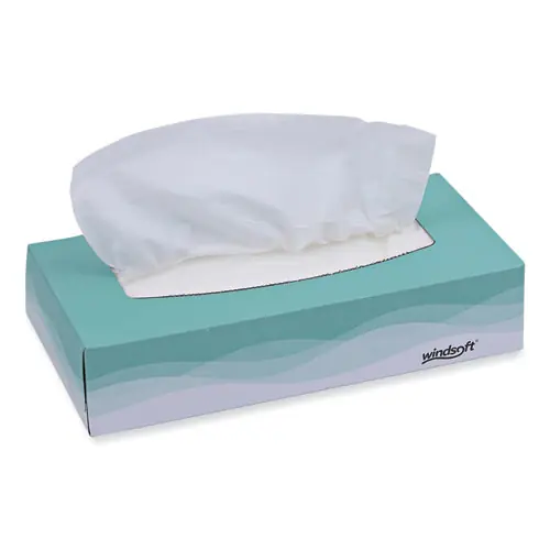Windsoft® Facial Tissue, 2 Ply, White, Pop-Up Box, 100 Sheets per Box, 30 Boxes per Carton