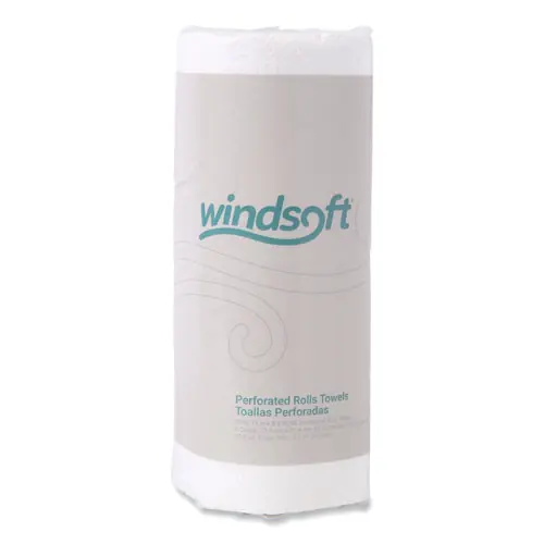 Windsoft® Kitchen Roll Towels, 2-Ply, White, 85 Sheets per Roll, 11" x 8.5"