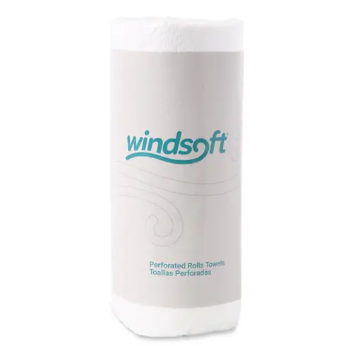 Windsoft® Kitchen Roll Towels, 2-Ply, White, 100 Towels per Roll