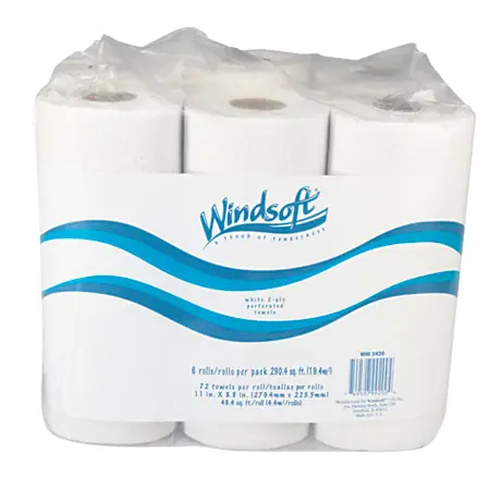 Windsoft Kitchen Roll Towels 2-Ply, 6 Rolls per Case