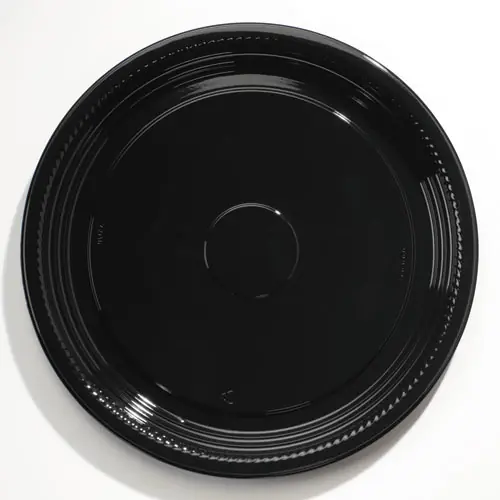 WNA Caterline Casuals Thermoformed Platters, Black, Plastic, 18" Diameter, 25/Carton
