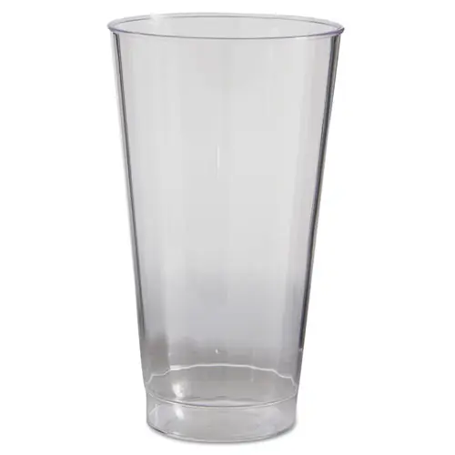 WNA Classic Crystal Tumblers, 16 oz, Plastic, Clear, Fluted, Tall, 20/Pack, 12 Packs/Carton