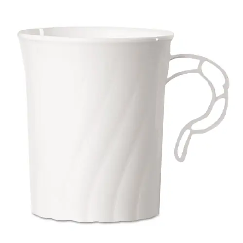 WNA Classicware Plastic Mugs, 8 oz, White, 8/Pack, 24 Packs/Carton