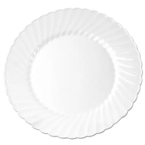 WNA Classicware Plastic Plates, 6" dia, White, 12/Bag, 15 Bags/Carton