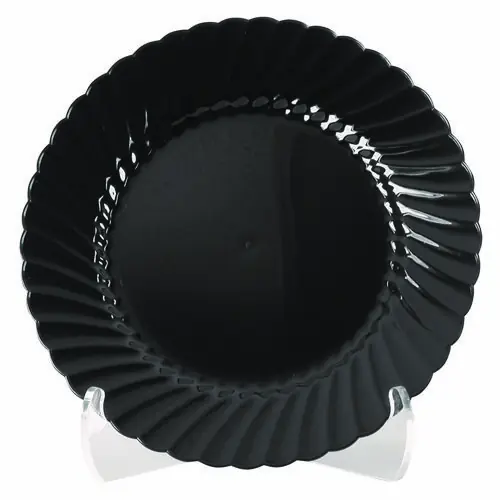 WNA Classicware Plastic Plates, 9" dia, Black, 10/Pack, 18 Packs/Carton ; Non-Stock Item - Extended Delivery Time