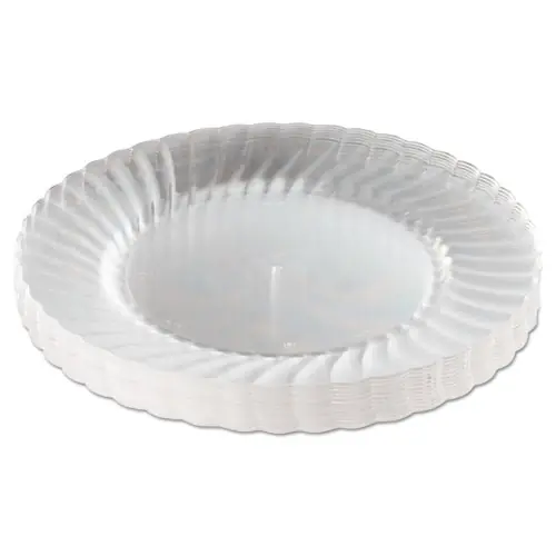WNA Classicware Plastic Plates, 9" dia, Clear, 12/Pack, 15 Packs/Carton