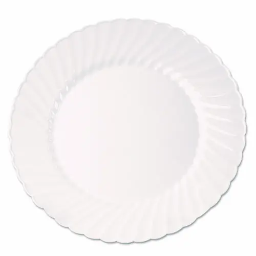 WNA Classicware Plastic Plates, 9" dia, White, 10/Pack, 18 Packs/Carton - Non-Stock Item, Extended Delivery Time