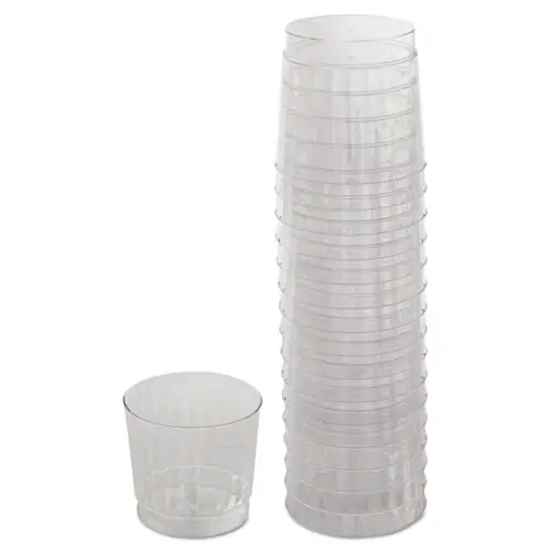 WNA Classicware Tumblers, Rocks Glass, 9 oz, Plastic, Clear, 16/Bag, 15 Bag/Carton