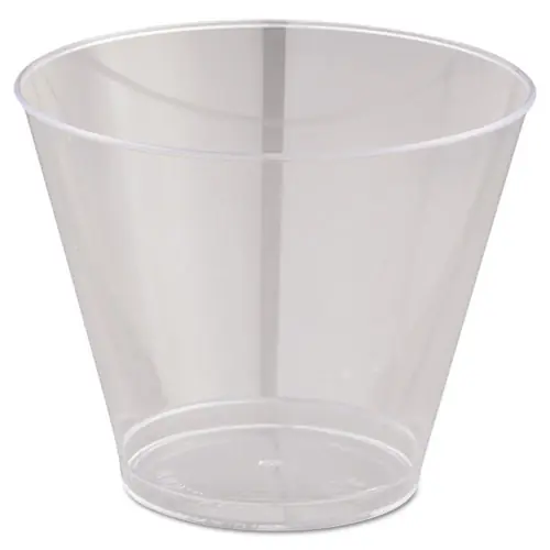 WNA Comet Smooth Wall Tumblers, Squat, 9 oz, Plastic, Clear - 25/Pack, 20 Packs/Carton