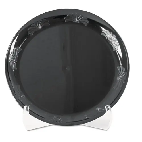WNA Designerware Plastic Dinnerware Plates, 10.25" Diameter, Black, 10/Pack, 18 Packs/Carton (Non-Stock, Extended Delivery Time)