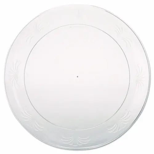 WNA Designerware Plastic Plates, 9" dia, Clear, 10/Pack, 18 Packs/Carton