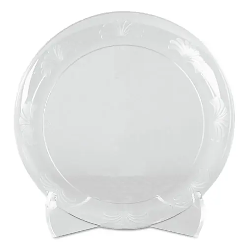 WNA Designerware Plates, Plastic, 6" dia, Clear, 10/Pack, 18 Packs/Carton