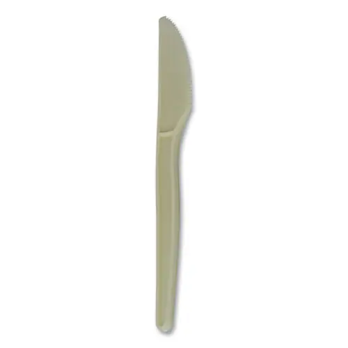 WNA EcoSense Renewable Plant Starch Cutlery, Knife, Plastic, Cream, 50/Pack