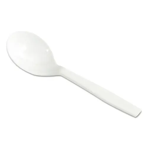 WNA Laguna Mediumweight Plastic Utensils, Soup Spoon, White, 1,000/Carton