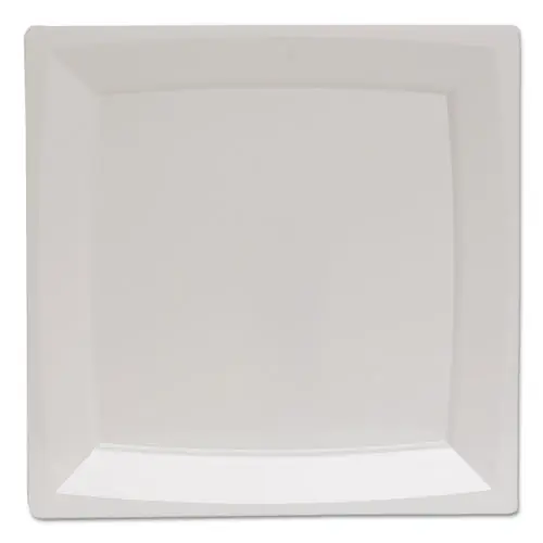 WNA Milan Plastic Dinnerware Plate, 6.75" x 6.75", White, 12 Plates/Bag, 14 Bags/Carton (168 Plates Total) - Non-Stock Item, Extended Delivery Time