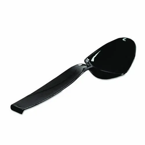 WNA Plastic Serving Spoons, 9", Black, 144/Carton