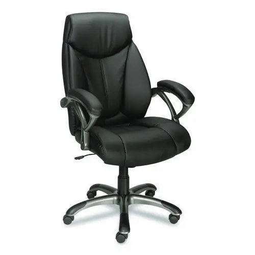 Workplace2.0™ Ramsey Bonded Leather Manager Chair, High-Back, Supports Up to 275 lb, Adjustable Seat Height 18.6" - 22.5", Black