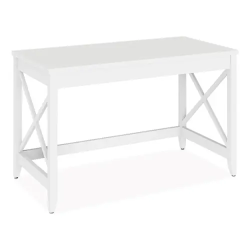 Workspace by Alera® Farmhouse Writing Desk, White, 47.24" W x 23.62" D x 29.53" H