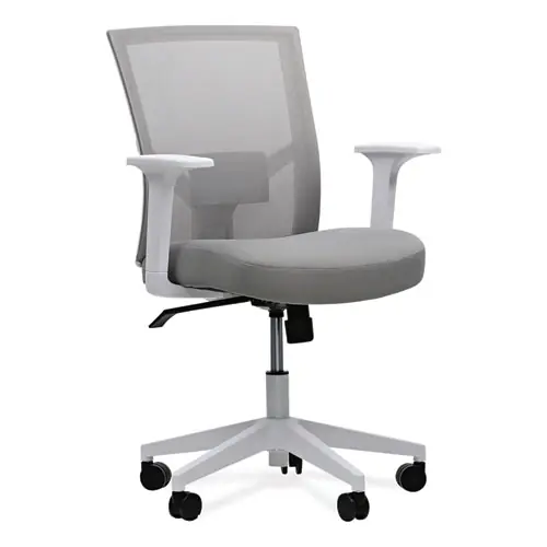 Workspace by Alera® Mesh Back Fabric Task Chair, Gray Seat and Back, Supports 275 lb, Adjustable Height 17.32"-21.1"