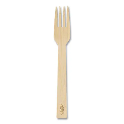World Centric® Bamboo Cutlery, Fork, Paper, Natural, 2,000/Carton