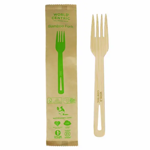 World Centric® Bamboo Cutlery, Fork, Natural, 750/Carton - Non-Stock Item, Extended Delivery Time