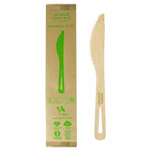 World Centric® Bamboo Cutlery, Knife, Natural, 750/Carton