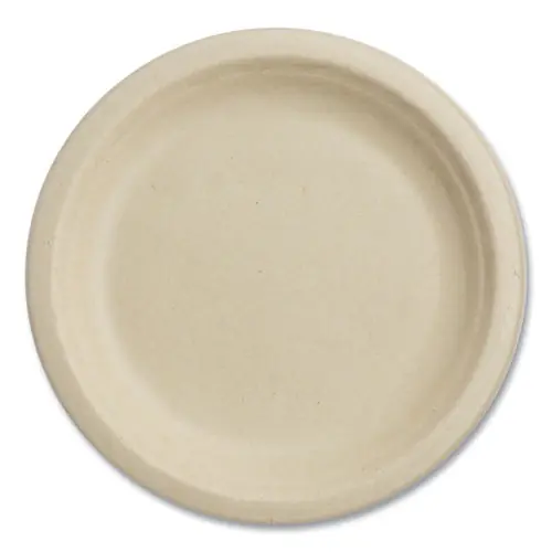 World Centric® Fiber Plates, 7" Diameter, Natural, 1,000/Carton