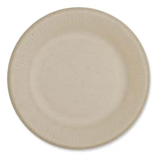 World Centric® Fiber Plates, Ripple Edge, Paper, 6.1" dia, Natural, 1,000/Carton