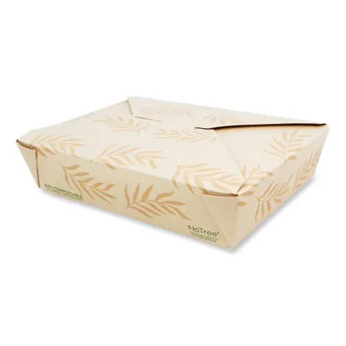 World Centric® No Tree Folded Takeout Containers, 50 oz, Natural, Sugarcane, 200/Carton