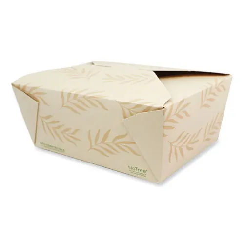 World Centric® No Tree Folded Takeout Containers, 95 oz, Natural, 6.5" x 8.7" x 3.5", 160/Carton