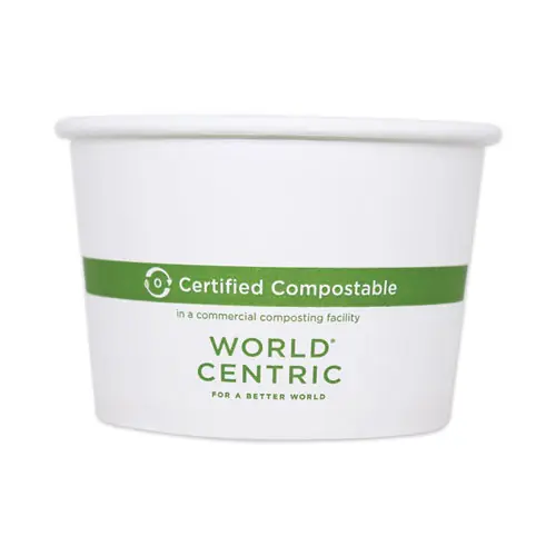 World Centric® Paper Bowls, 8 oz, White, 1,000/Carton