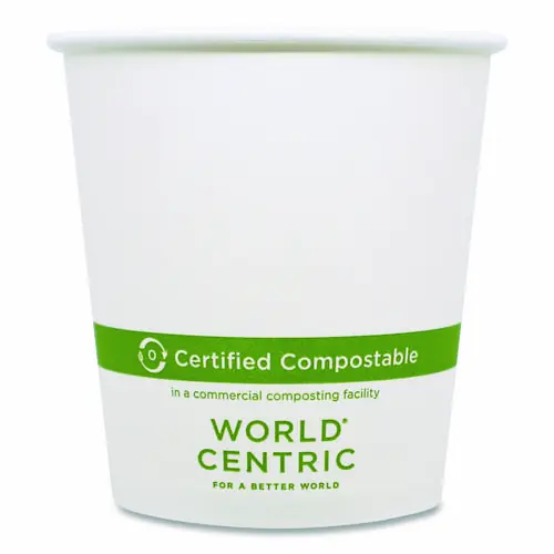 World Centric® Paper Hot Cups, 10 oz, White, 1,000/Carton
