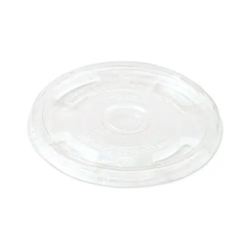 World Centric® PLA Clear Cold Cup Lids, Flat, Fits 9 oz to 24 oz Cold Cups, 1,000/Carton