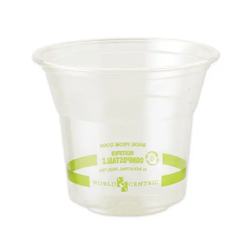 World Centric® PLA Clear Cold Cups, 10 oz, Clear, 1,000/Carton