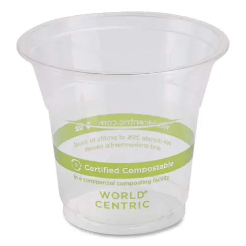 World Centric® PLA Clear Cold Cups, 5 oz, Plastic, Clear, 2,000/Carton