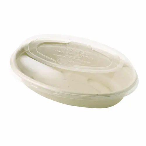 World Centric® PLA Lids for Fiber Burrito Bowls, 8" Diameter, Clear, Plastic, 400/Carton