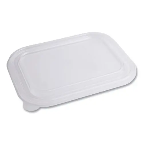 World Centric® PLA Lids for TRSC60 Fiber Containers, Clear, Plastic, 7.8" x 10.2" x 0.5", 400/Carton