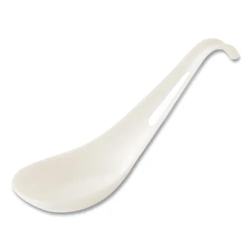 World Centric® TPLA Compostable Cutlery, Asian Soup Spoon, Plastic, White, 500/Carton