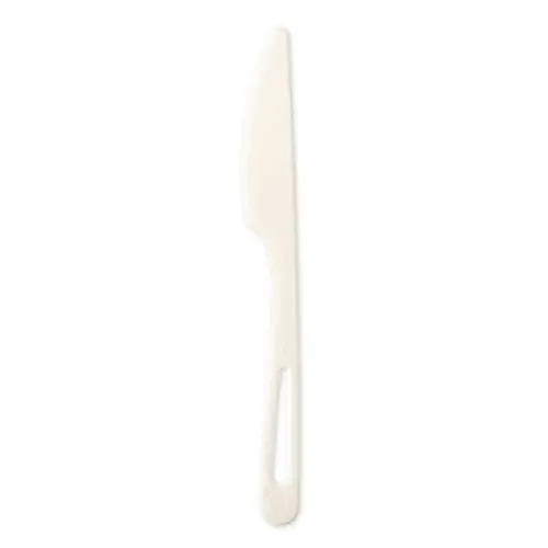 World Centric® TPLA Compostable Cutlery, Knife, White, 1,000/Carton
