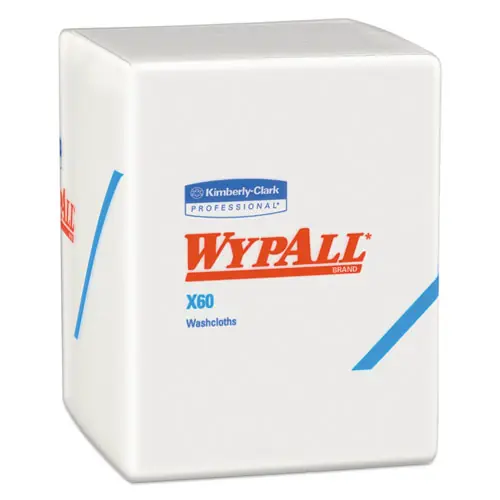 WypAll® General Clean X60 Cloths, 1/4 Fold, White, 70/Pack, 8 Packs/Carton